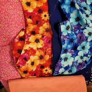 Large box of assorted fabrics for multiple projects